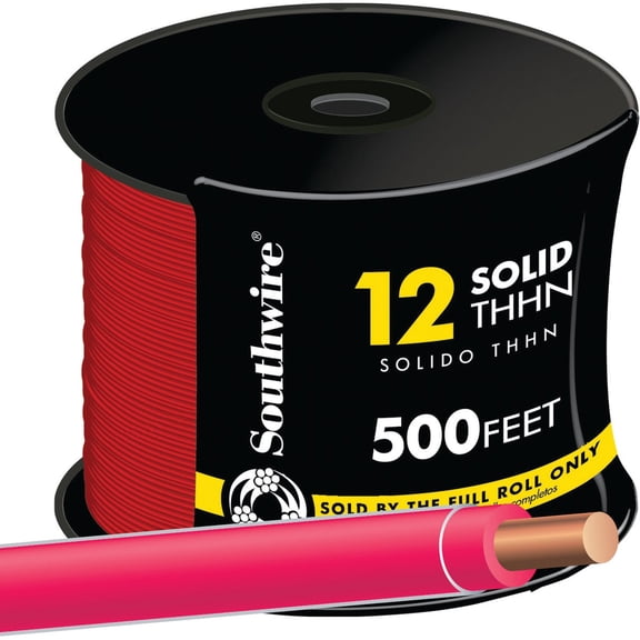 Southwire 500 ft. 12/1 THHN Solid Wire Red