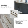 thumbnail image 3 of Goo-Ki 12 Pack 6.3''(160 MM) Hole Centers Antique Brass T Bar Cabinet Pulls, Luxury Zinc Alloy Cabinet Handles with Knurled for Dresser,Drawer,and Cupboard, 3 of 9