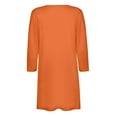 thumbnail image 5 of IROINNID Cardigan for Women Open Front Lightweight Solid Color Three Quarter Sleeve Casual Outerwear Blouse Cardigan with Pocket,Orange, 5 of 6