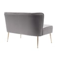 thumbnail image 4 of Costaelm Alaia 46" Wide Upholstered Velvet Love Seat Sofa, Gray, 4 of 10