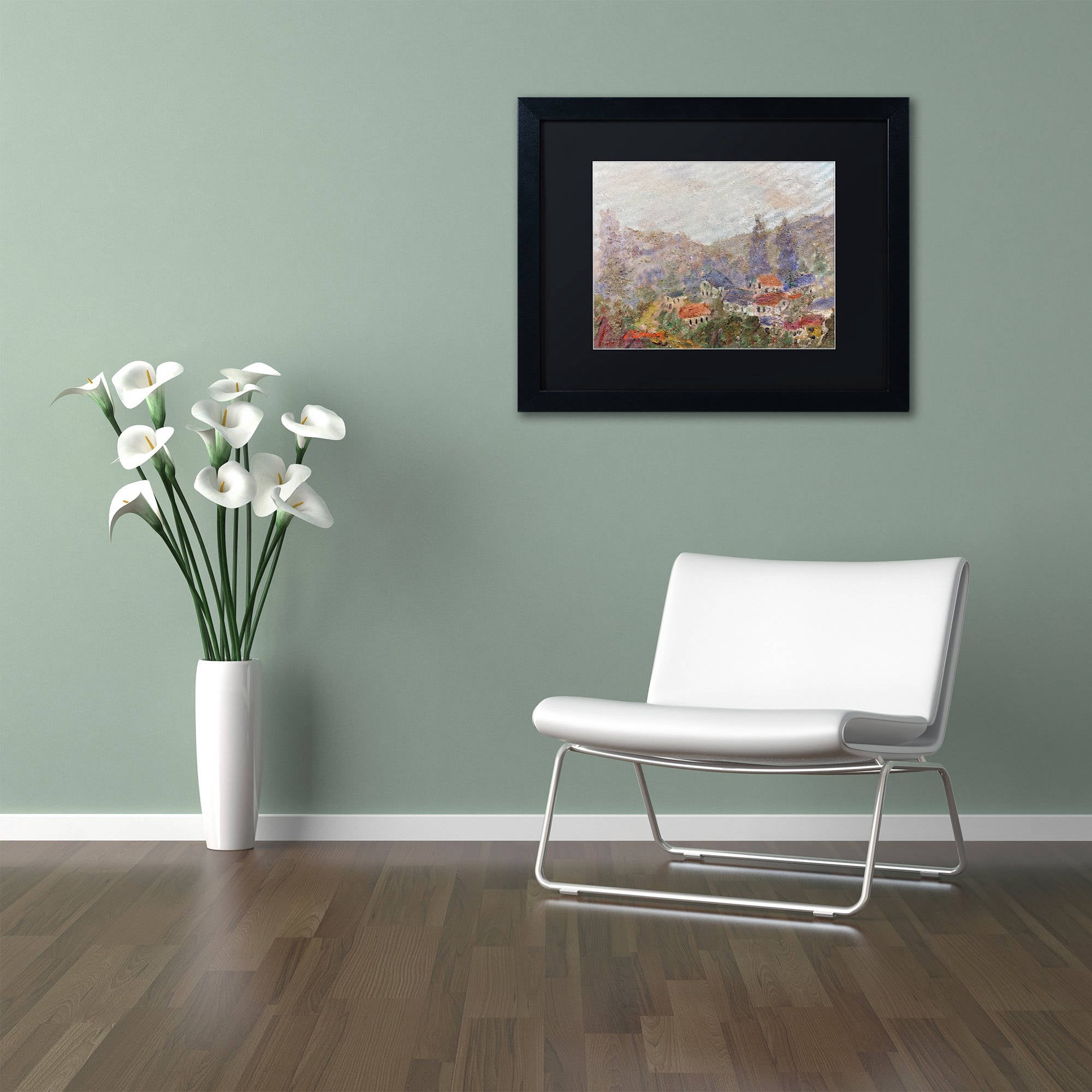 Trademark Fine Art "Misty Morning" Canvas Art by Manor Shadian Black Matte, Black Frame