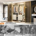 thumbnail image 4 of Aheaplus 2.5FT Closet System with 3 Drawers, 29.5’’ Closet Organizer, Wood Closet Organizer System, Walk-in Closet or Small Closets Wardrobe, Clothes Rack with Hanging Rods,-E6, White Oak, 4 of 7