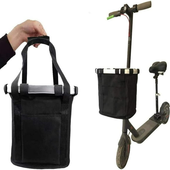 CHUANK Adult Electric Scooter Baskets Folding Bicycle Basket Front Storage Shrink Pocket Closure Canvas Waterproof Car Basket for Scooters and Bikes 26X24x34cm