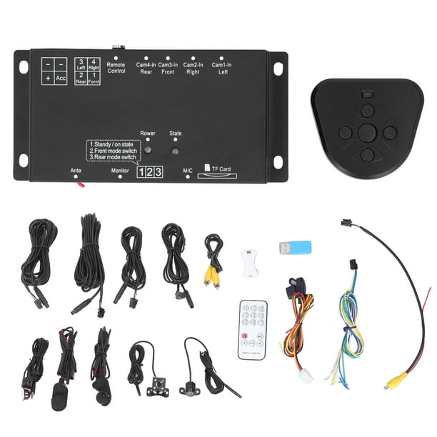 Grabadora de conducción de automóviles Control remoto panorámico de 6 canales 360° con 4 cámaras Modificación universal Jadeshay A