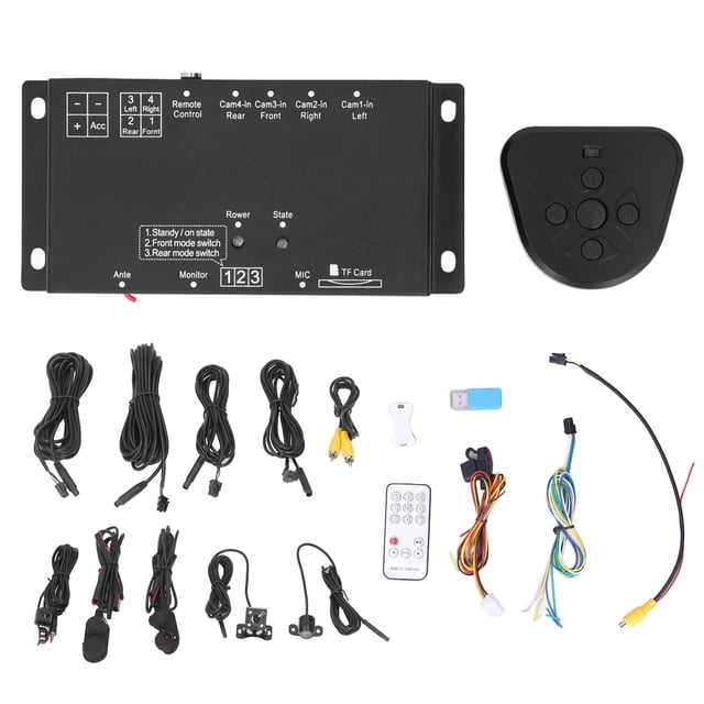Grabadora de conducción de automóviles Control remoto panorámico de 6 canales 360° con 4 cámaras Modificación universal Jadeshay A