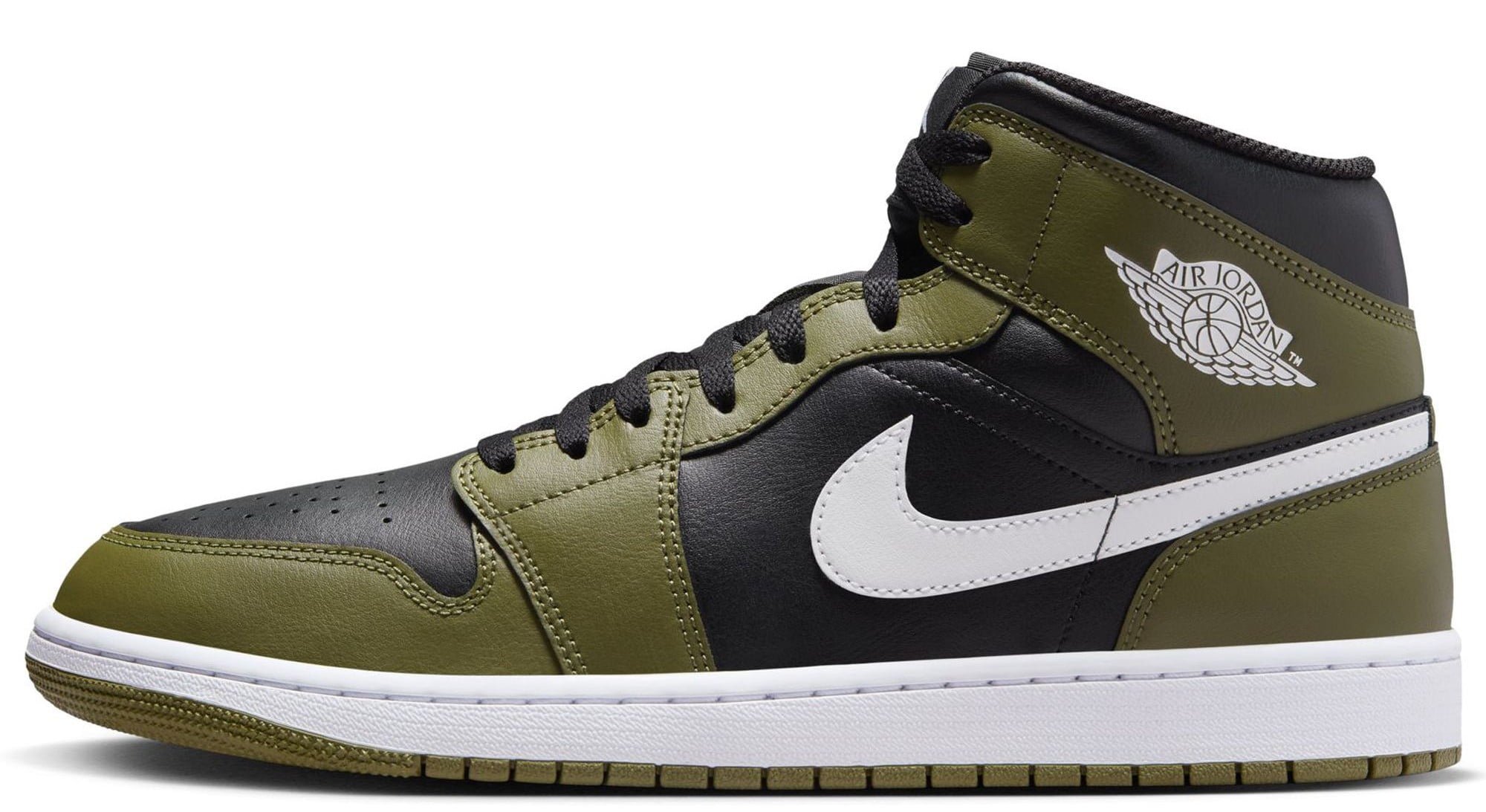 Nike Air Jordan 1 Low SE Olive Toe‎ Black White Green Men\'s Size 12 553558-092 Nike Air Jordan 1 Low Black Toe Medium Olive 553558-092  main image 2