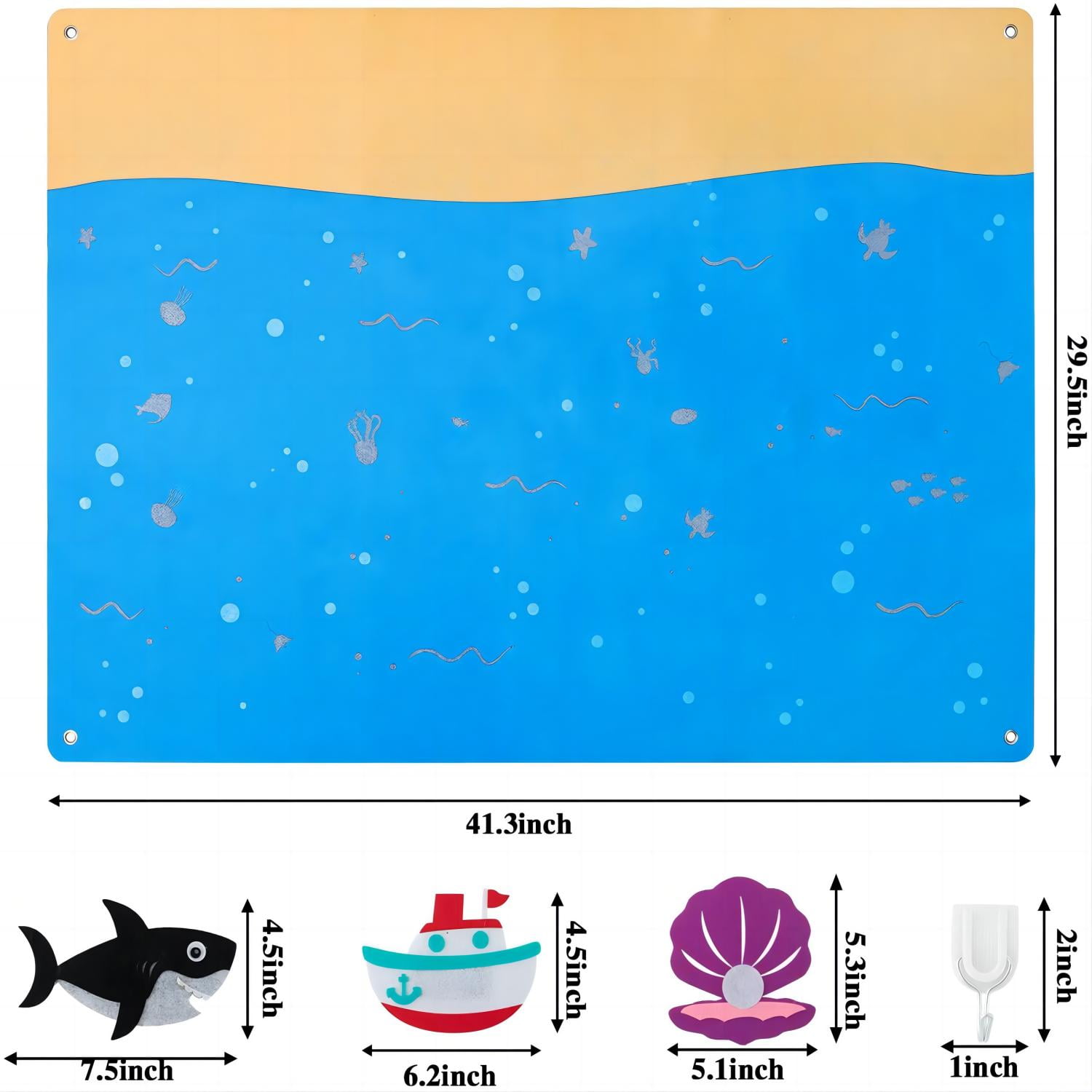Laffact Ocean Sea Felt Storyboard Set.Cognitive Ses Animal Educational Toys,Storytelling Felt Banner,45Counts