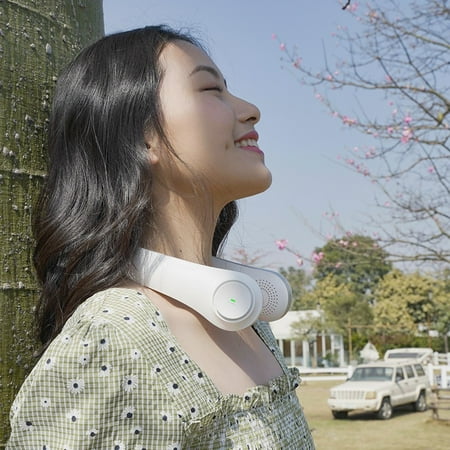 

Vikudaty Comfortable Leafless Hanging Portable Cooler NeckFan Neckband Electric Fans