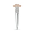 thumbnail image 3 of ANGARA Natural 0.12 Ct. Diamond Halo Engagement Ring in 14K White & Rose Gold for Women (Ring Size: 11.5), 3 of 9