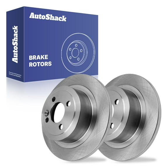 AutoShack Rear Solid Brake Rotors 2-PC Set Replacement for 2006-2015 Mini Cooper 10.2" (259 mm)