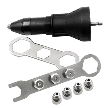 WEUVEB Electric Tools Rivet Drill Adaptor Metal with Internal Metal Construction 1 Set