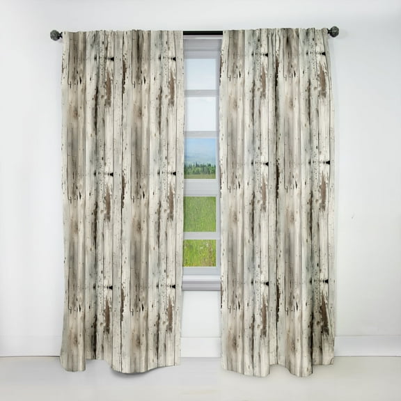 Designart "Slate Wooded Countryside" Patchwork Blackout Curtain Panels