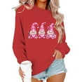 thumbnail image 6 of Women's Valentine's Day Heart Graphic Sweatshirt - Plus Size Crewneck Long Sleeve Love-Themed Pullover, Cute Gnome & Heart Print Casual Tops for Date Night & Gifts, 6 of 6