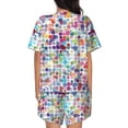 thumbnail image 4 of Womens Pajama Sets With Pocket, Colorful Watercolor Dots Lounge Sets Short Sleeve Sleepwear PJ Sets for Women, 4 of 6