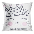 thumbnail image 1 of RYLABLUE Rose Mignon Doux Princesse Fille Slogan Graphique Jeter Taie d'Oreiller Housse de Coussin, 1 of 1