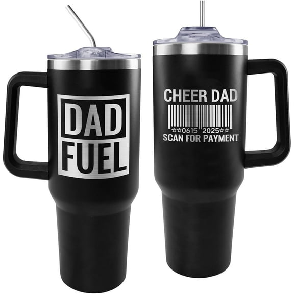 Gifts for Dad, 40oz Dad Fuel Tumbler with Lid and Straw, Birthday Fathers Gifts Ideas from Daughter Son, Stainless Steel Insulated Drinking Cup