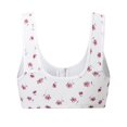 thumbnail image 4 of iHPH7 Daisy Bras for Older Women Padded No Underwire Snap Front Closure Full Coverage Comfort Senior Wireless Bralettes Wine 3XL, 4 of 4