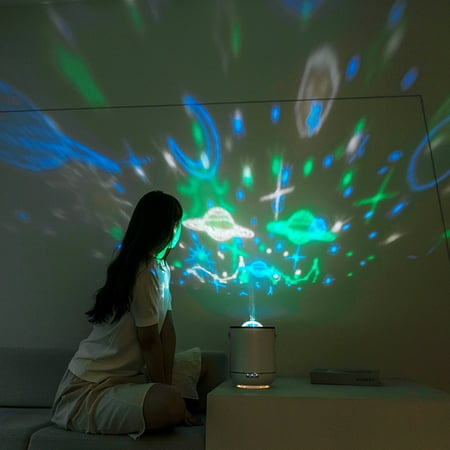 

UHUYA Projection Light Humidifier 450ml Cool Mist Humidifier For Kid Bedroom 360°Rotation Projection Whisper-Quiet Waterless Auto-Off Gift For Kids