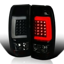 Spec-D Tuning Black Smoke LED Bar Tail Lights Compatible with 1999-2002 Chevy Silverado GMC Sierra 1500/2500/3500 Models, Left   Right Pair Assembly