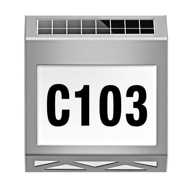 House Numbers Solar Powered Address Sign LED Illuminated Outdoor Metal