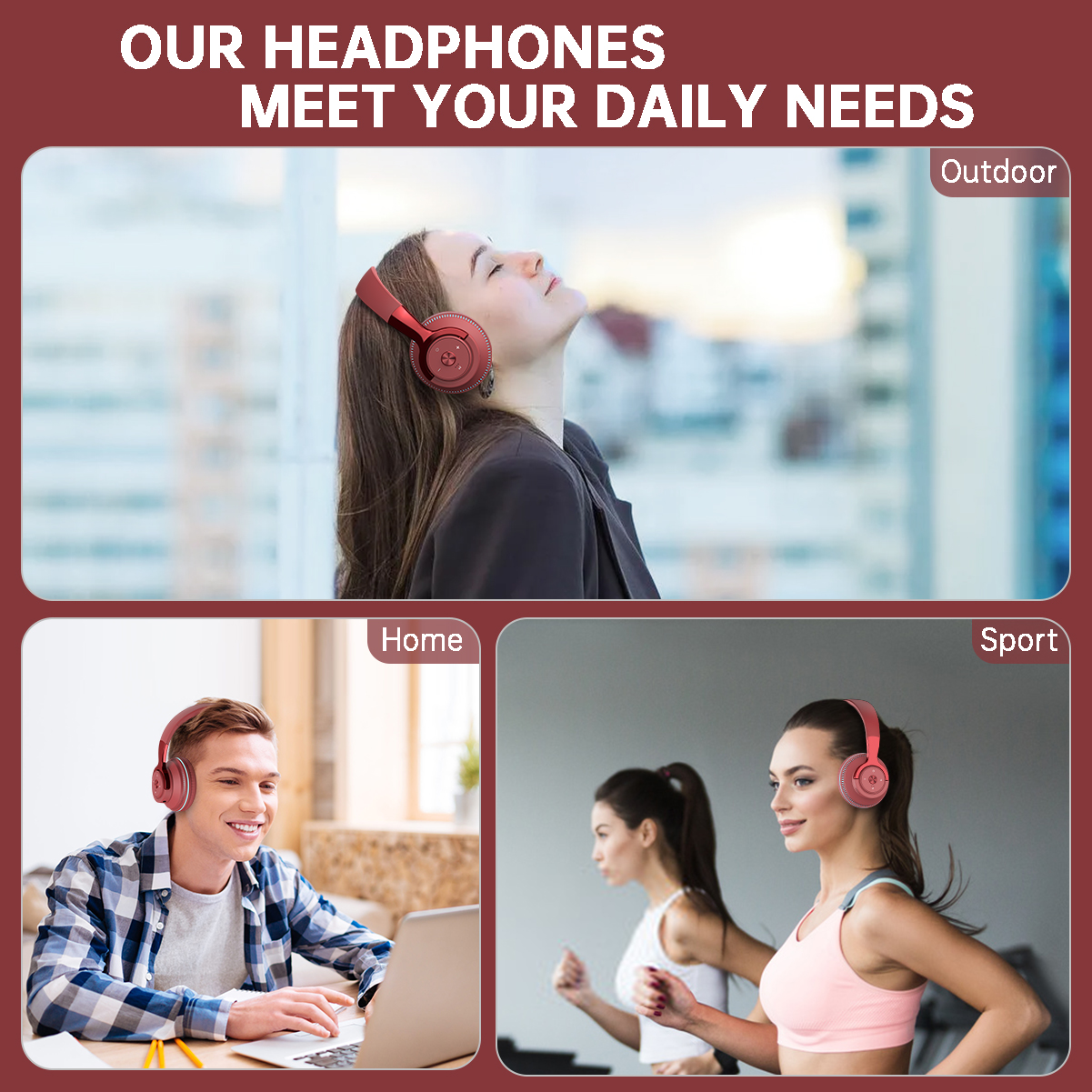 Cshidworld Wireless Over-Ear Headphones with Bass, 70H Battery photo 4