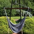 thumbnail image 3 of Sunnydaze Polyester Rope Indoor and Outdoor Hammock Hanging Chair with Spreader Bar - Gray, 3 of 10