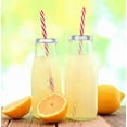 thumbnail image 3 of Estilo Dairy Reusable Glass Milk Clear Bottles With Straws And Metal Screw On Lids, 10.5 oz, Set of 6,, 3 of 4