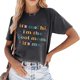 thumbnail image 3 of Camiseta clásica de algodón para mujer: top informal de manga corta y cuello redondo con frase inspiradora, 3 of 8