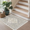 thumbnail image 5 of Roxstand 2'x3' Washable Entryway Rug, Vintage Oriental Non Slip Stain Resistant Small Accent Throw Kitchen Rugs, Beige, 5 of 10