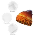 thumbnail image 3 of Yiaed Sunset Golden Sunflower Field Print Winter Beanie for Men Women, Fleece Lined Beanie Soft Warm Knit Hat Ski Stocking Cuffed Ca, 3 of 6
