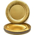 thumbnail image 5 of 60 Disposable Gold Round Charger Plates 13" Dinner Table Serving Tray Heavy Duty Reusable Paper Cardboard Platters for Table Setting Placemats Cupcake Dessert Weddings Food Safe, 5 of 5
