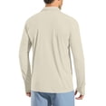 thumbnail image 6 of Men's Swim Shirts Long Sleeve Golf Polo Shirts for Men Quick Dry UPF 50+ Sun Protection Polos Casual Collared Shirts with Thumb Holes Big and Tall Size M-3XL Khaki, 6 of 9