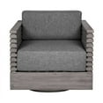 thumbnail image 5 of Vivid Swivel Outdoor Patio Chair in Gray Eucalyptus Wood with Gray  Cushions, 5 of 12