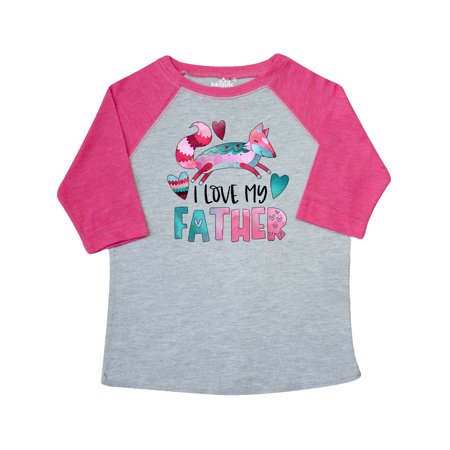 

Inktastic I Love My Father Pink and Blue Fox with Hearts Gift Toddler Boy or Toddler Girl T-Shirt