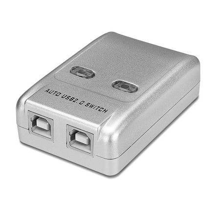 2 Ports USB Switch Box Switcher Selector USB 2.0 Hot-Key Sharing Adapter Hub for PC Mac Computer Scanner Printer Projector Camera Keyboard External Hard Drive & Device with USB-A