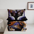 thumbnail image 5 of Homewish Grunge Dragon Twin Comforter Sets,Rustic Wildlife Bedding Set,Purple,Black Reversible,2 Pieces,1 Comforter and 1 Pillowcase, 5 of 7