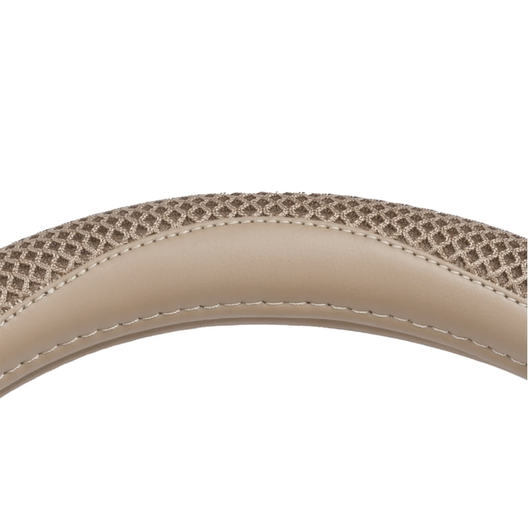 Auto Drive Beige Mesh Steering Wheel Cover, Universal Fit photo 4