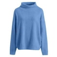 thumbnail image 4 of MESSUEN Mock Neck Sweater Pull Over Sweaters Womens Winter Sweaters for Women Womens Oversized Sweater Womens Sweater Women's Pullover Sweaters Sweater Women Blue 3XL, 4 of 9