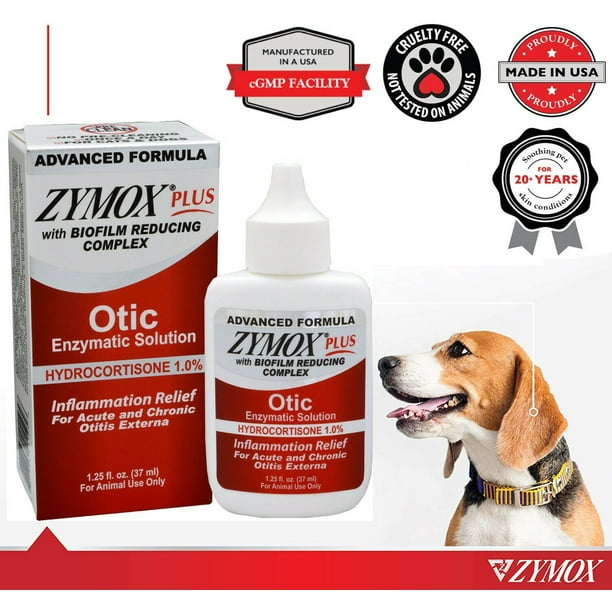 ZYMOX Advanced Formula Otic Plus Enzymatic Ear Solution for Dogs and