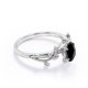 thumbnail image 3 of JeenMata Inspirado en la Naturaleza: Diamante Negro Ovalado de 1,3 Quilates Creado en Laboratorio, Anillo de Compromiso con Engaste de Cuatro Puntas, Baño de Oro Blanco de 18 K sobre Plata, 3 of 6
