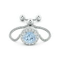 thumbnail image 2 of Angara Natural 0.4 Ct. Aquamarine with Diamond Halo Ring in 14K White Gold for Women (Ring Size: 11.5), 2 of 9
