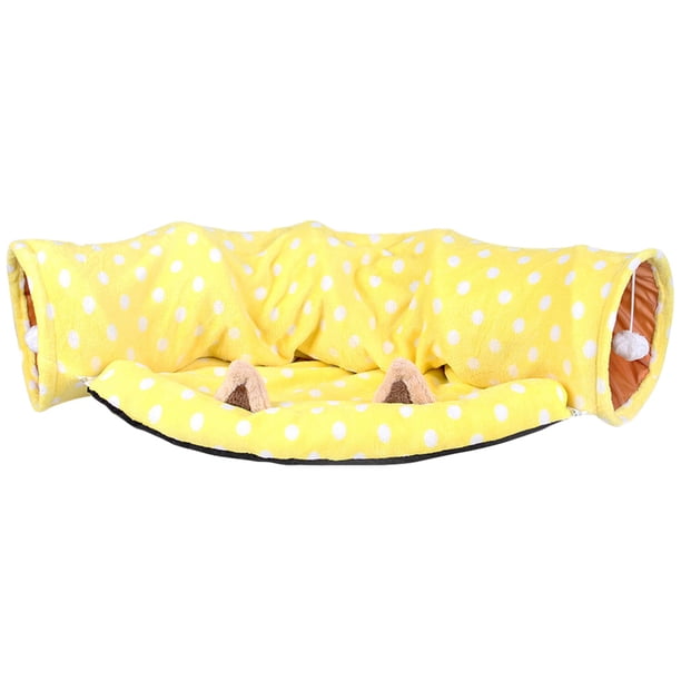 Túnel plegable para conejos, cama túnel para gatos, cama tubular para conejos, túnel de franela para hámsteres, escondite para hámsteres