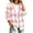 Pink, variant on Enjoytime Plaid Cardigan for Women V-Neck Button Down Fleece Jacket Open Front Casual Outerwear Cozy Warm Fall Winter Coat