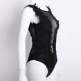 thumbnail image 2 of Sexy Women Ladies Sleeveless Bodysuit Lace Deep V-Neck Leotard Top Jumpsuit Outfit Clubwear, 2 of 6