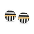 thumbnail image 5 of LeCalla Men's 925 Sterling Silver Stud Earrings | Three-Tone Striped Button Studs Earring Jewelry Gifts for Him 12MM, 5 of 7