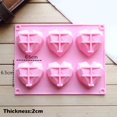 thumbnail image 4 of 1 Uds. Molde de silicona con forma de corazón de 6 cavidades para pasteles, Mousse, repostería, herramientas para hornear, forma para jabón, aspecto exquisito, 4 of 5
