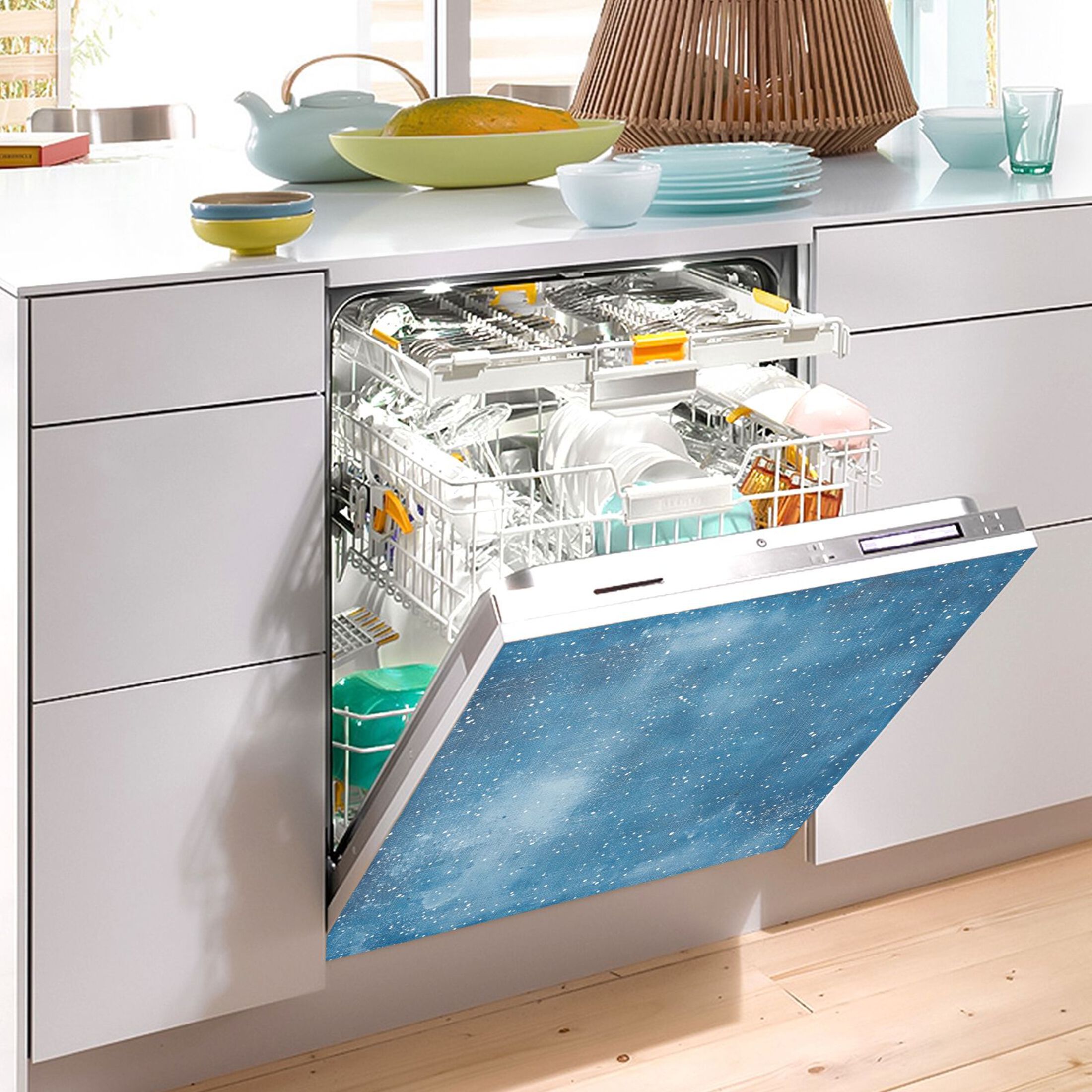 Dishwasher Magnetic Sticker 23x26 Inch Refrigerator Magnetic Sticker Washing Machine Magnetic Sticker Kitchen Panel Magnetic Sticker Home Decor Pretty Beautiful Blue