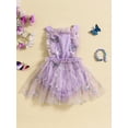 thumbnail image 2 of CIYCuIT Baby Girls Summer Romper Dress Sleeveless Dot Butterfly Tulle Skirt Hem Straps Jumpsuit Infant Toddler Cute A-line Bodysuit Dress Princess Clothes 3M 6M 12M 18M 24M, 2 of 9