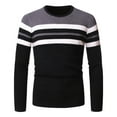 thumbnail image 2 of IROINNID Men's Sweater Round Neck Long Sleeve Jumper Mid-Length Stripes Casual Pullover Sweater Slim Fit Color block Sweater, 2 of 5