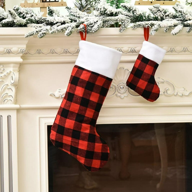 Haute Decor Red and Black Buffalo Check HangRight Christmas Stocking